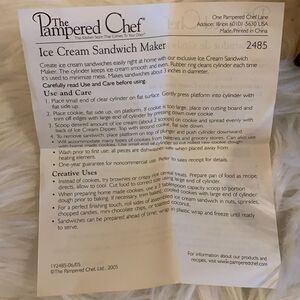 Pampered Chef ice cream sandwich maker